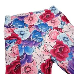 TL Clothing women's Floral Leggins with Pockets Mid Calf Capri Flower Multicolor